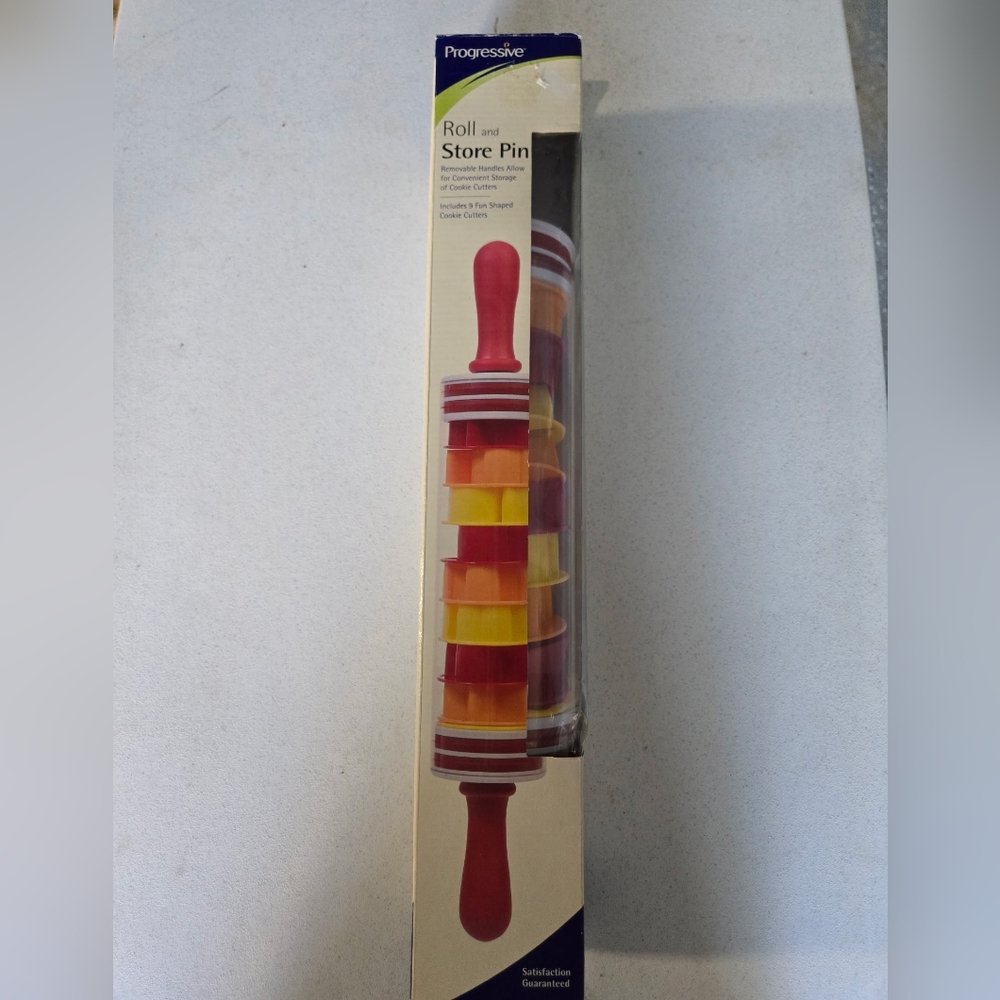 Progressive Red Roll and Store Pin Includes 9 Cookie Cutters